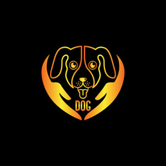 Creative colorful dog care logo design