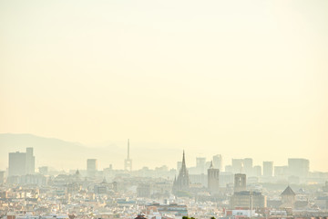 The skyline of Barcelona,Spain