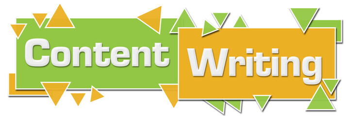 Content Writing Green Yellow Horizontal Squares Triangles 