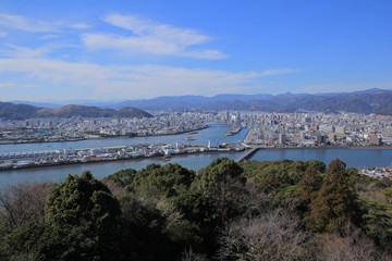 五台山から見た高知市街