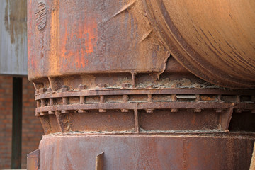 Unused and abandoned metal pipes in factories