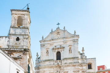 San Martino church and clock tower in Martina Franca, Italy