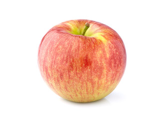 Red apple closeup  on white background.