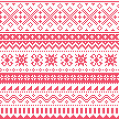 Scottish Fair Isle style traditional knit vector seamless pattern, Shtelands knitwear repetitive design