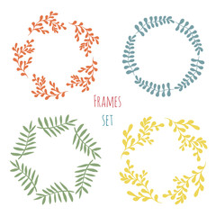 Cure floral frame set. Vector design