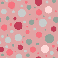 Colorful Polka dot seamless pattern background.	