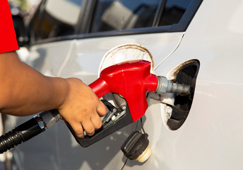 Car refueling on the petrol station.