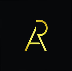 Outstanding professional elegant trendy awesome artistic black and gold color AP PA AR RA initial based Alphabet icon logo.
