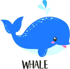 Stickers pour porte Baleine baleine bleue