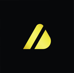 Outstanding professional elegant trendy awesome artistic black and gold color AD DA initial based Alphabet icon logo.