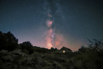 Fototapeta premium Milky Way On Mountain Refuge