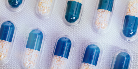 Flat-lay with medical objects. Health-care concept.