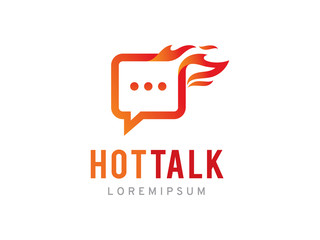 Hot talk logo template design, icon, symbol