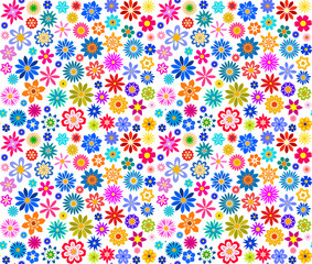 Floral seamless wallpaper summer garden variety of colors