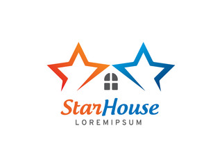 Star house logo template design, icon, symbol