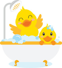 Yellow Ducks in bath