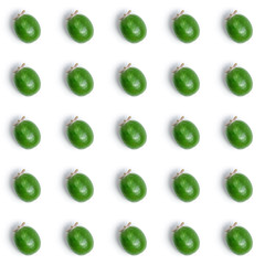seamless pattern with feijoa fruits on a white background