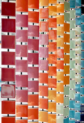 sample of colored tiles	