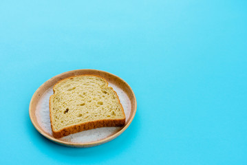 Piece of bread on plate