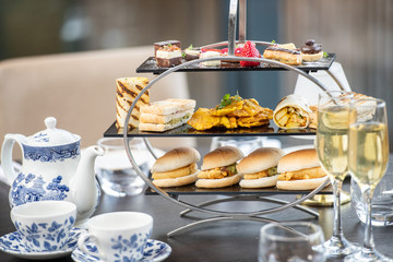 Indian style afternoon tea with stand