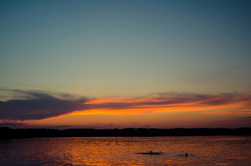 Beautiful sunset above the sea.