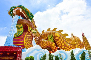 Suphanburi cityThailand May 27 2018 Unidentified Huge dragon statue at Suphanburi Thailand. New...