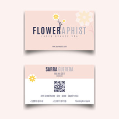 Beauty Mini flower yellow pink Business card eps 10