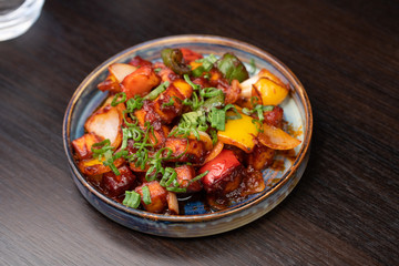 Indian food with herbs and spices 