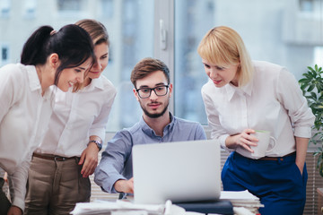 Team of architects working in the office
