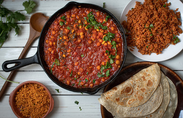 Chole masala- chickpeas simmered  in a spicy chili and onion sauce
