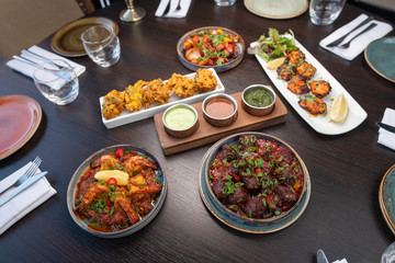 Indian food  with herbs and spices 