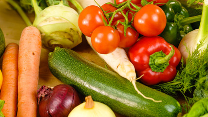 Many healthy colorful vegetables