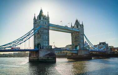 Fototapeta na wymiar Tower Bridge over the Thames on a sunny day in London