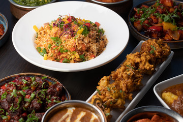 Indian food - Biryani with curries