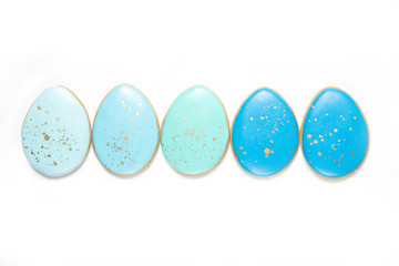 Easter cookies on a white background, Easter eggs, Easter cookies, Place for text,