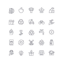  Line icons set. Eco pack. Vector illustration