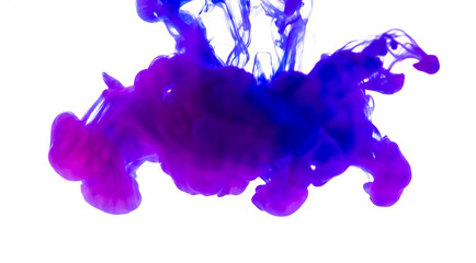 Acrylic colors and ink in water. Abstract background. Isolated. Collection.