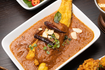 Indian food with herbs and spices