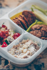 Healthy kids lunch, closeup