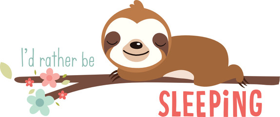 Sloth sleeping © MyClipArtStore.com