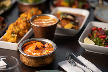 Traditional indian curry in dark background