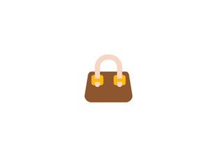 Woman handbag vector flat icon. Isolated leather hand bag emoji illustration 