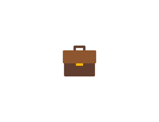 Briefcase vector flat icon. Isolated leather business case, suitcase emoji illustration 