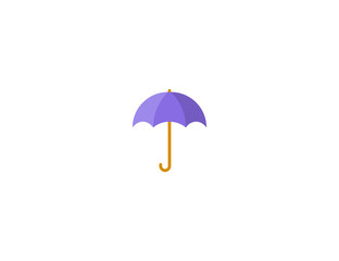 Umbrella vector flat icon. Isolated purple open umbrella emoji illustration 