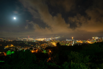 La Spezia seen from the hills on a night with full moon © Felix Andries