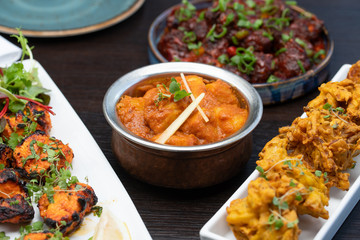 Indian food with herbs and spices