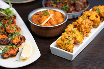 Indian food with herbs and spices