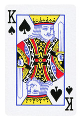 King of Spades playing card - isolated on white (clipping path included)