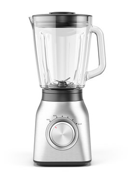 Blender appliance with glass container isolated on white background. 3d realistic rendering of electric Blender.