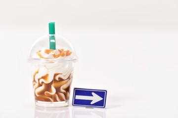 コーヒーカップと右方向